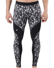 Men's leggings for gym offer a bold skull-print design with four-way stretch fabric, breathable panels, and a secure waistband for high-performance workouts.