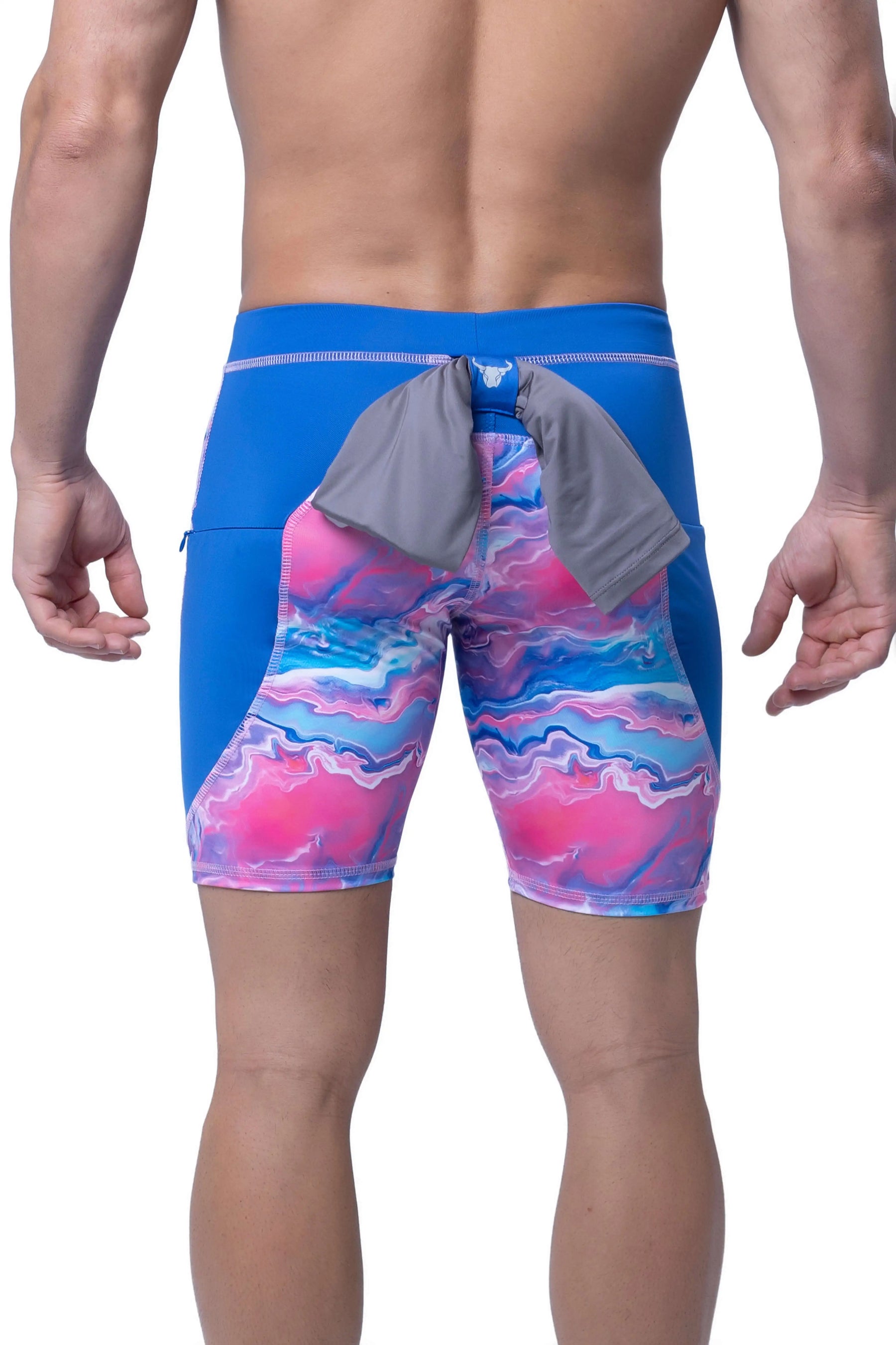 men's compression shorts with a shirt loop