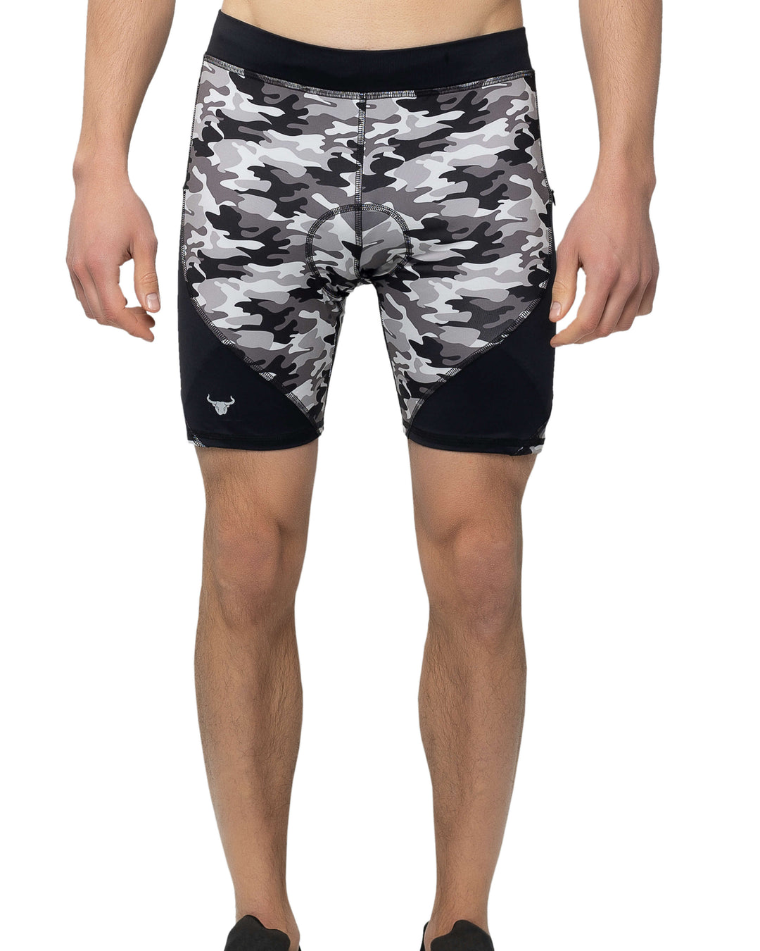 Gray Camo Biker Shorts