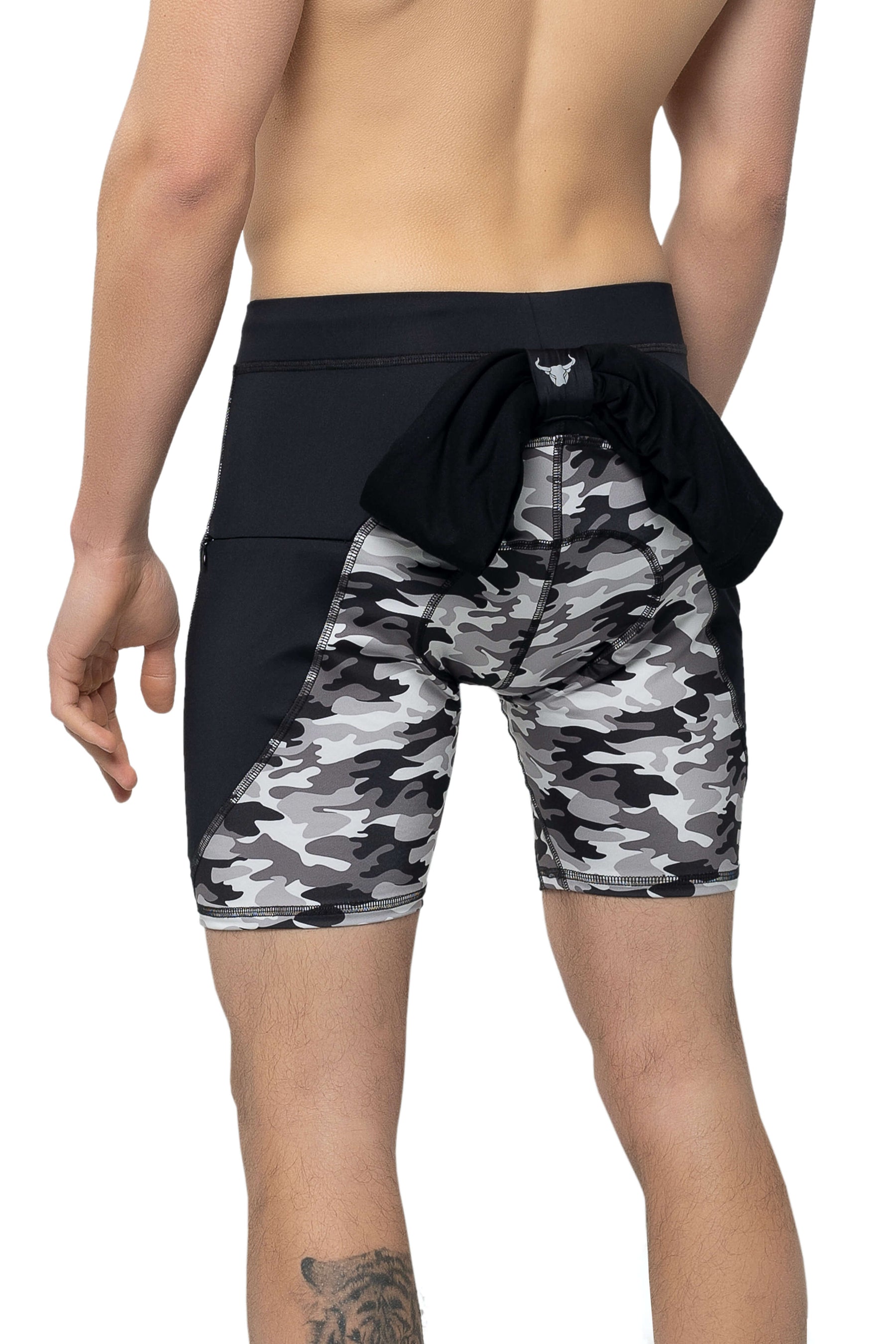 Gray Camo Biker Shorts