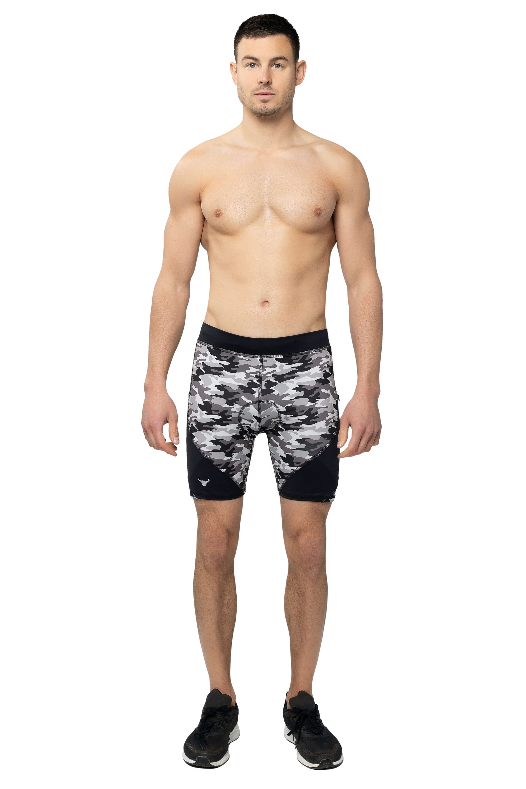 Gray Camo Biker Shorts