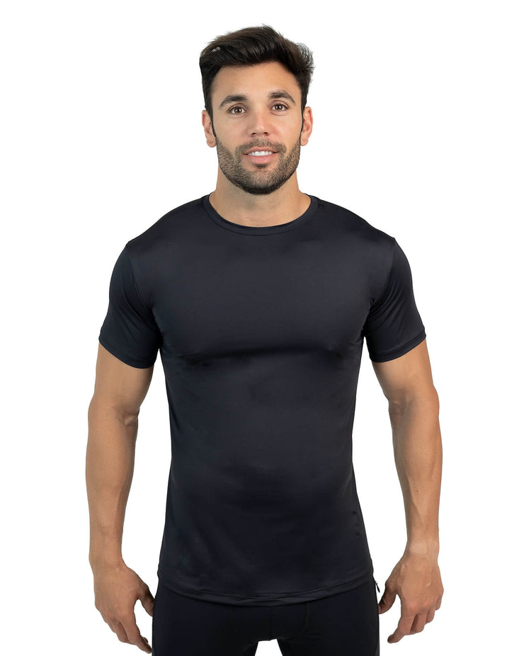 black workout shirt for men
