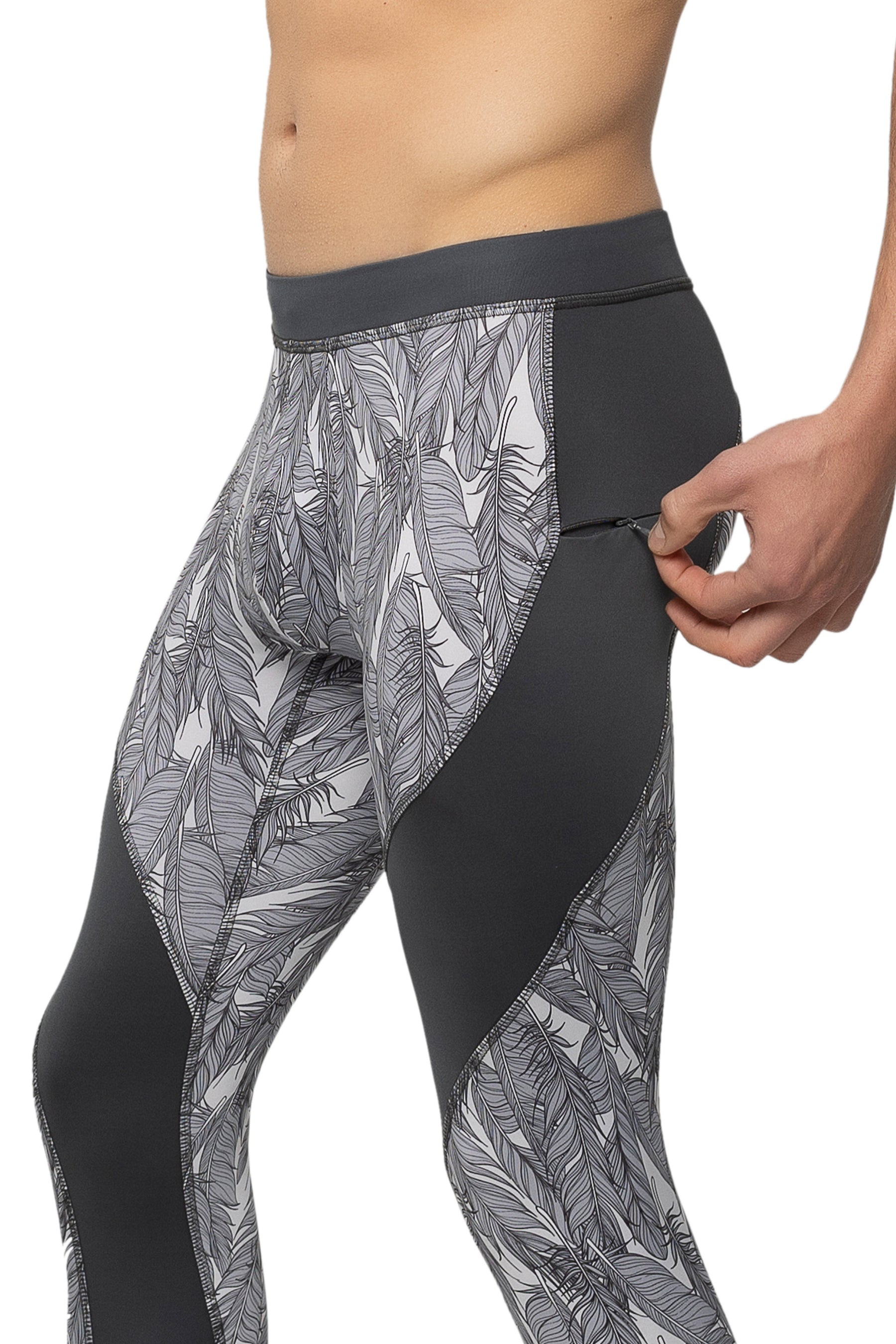 Gray Feathers Meggings