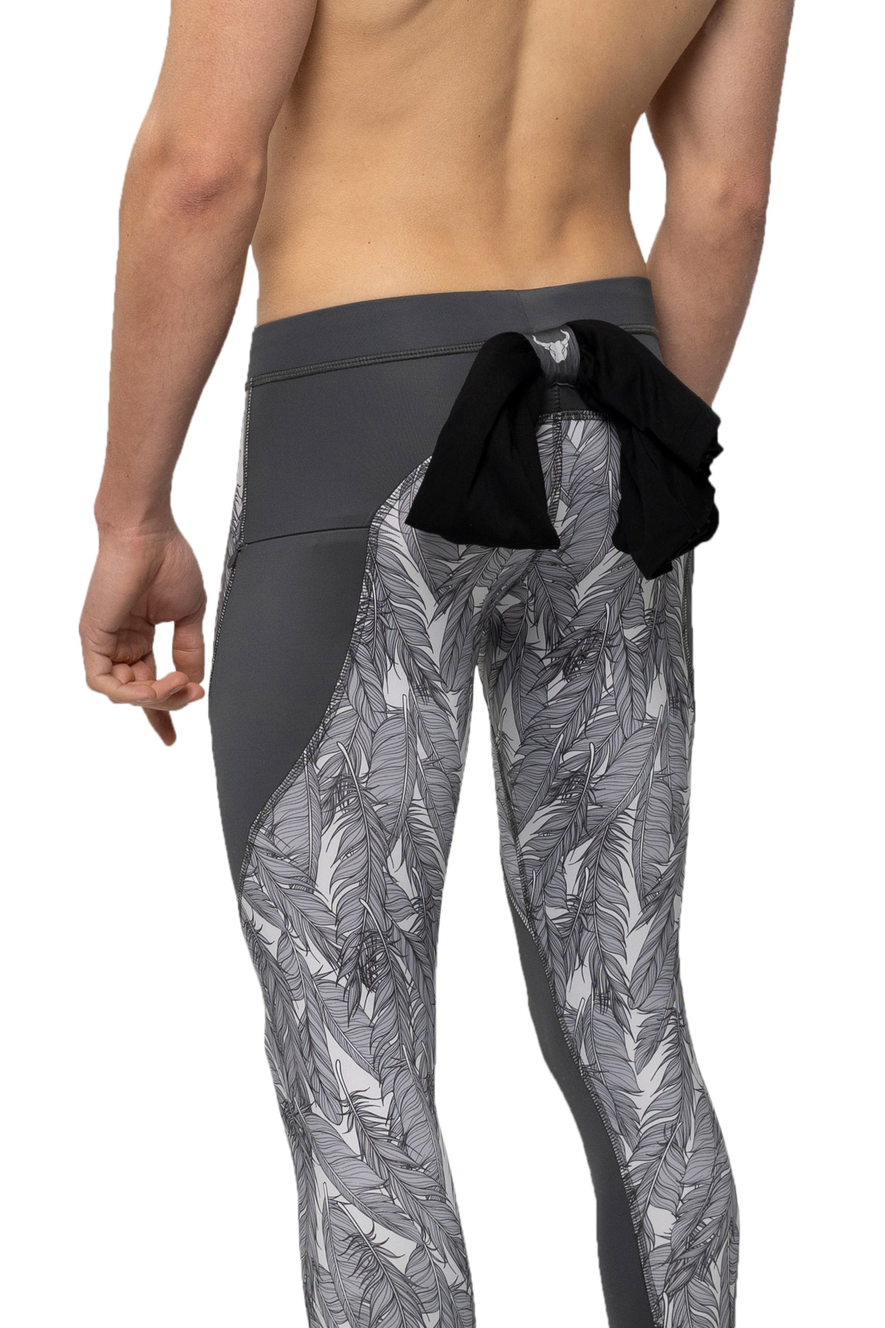 Gray Feathers Meggings