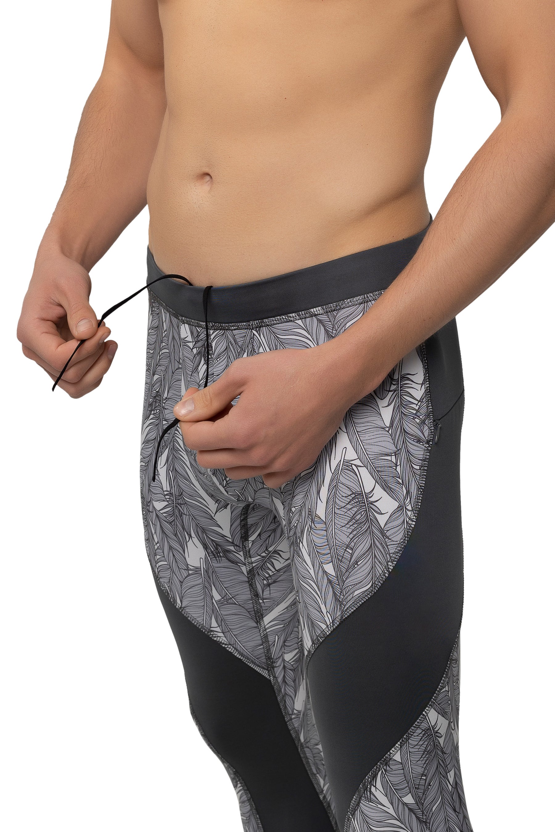 Gray Feathers Meggings