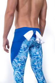 men's blue leggings