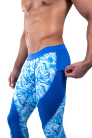 men's blue leggings