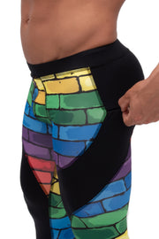 boys rainbow leggings with pockets