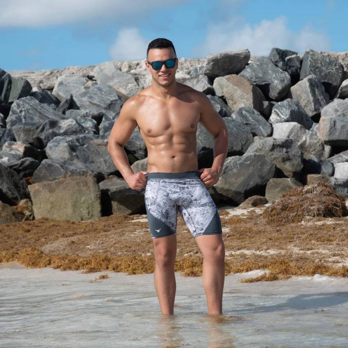 Compression fashion shorts mens