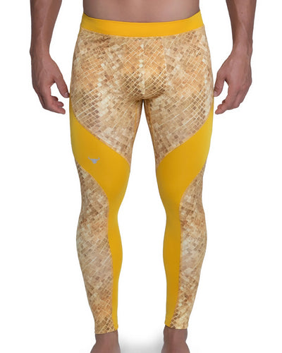 Mens gold compression pants sales
