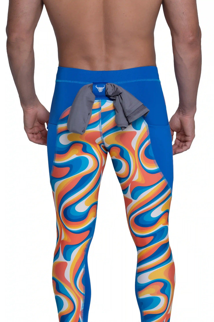 blue leggings men