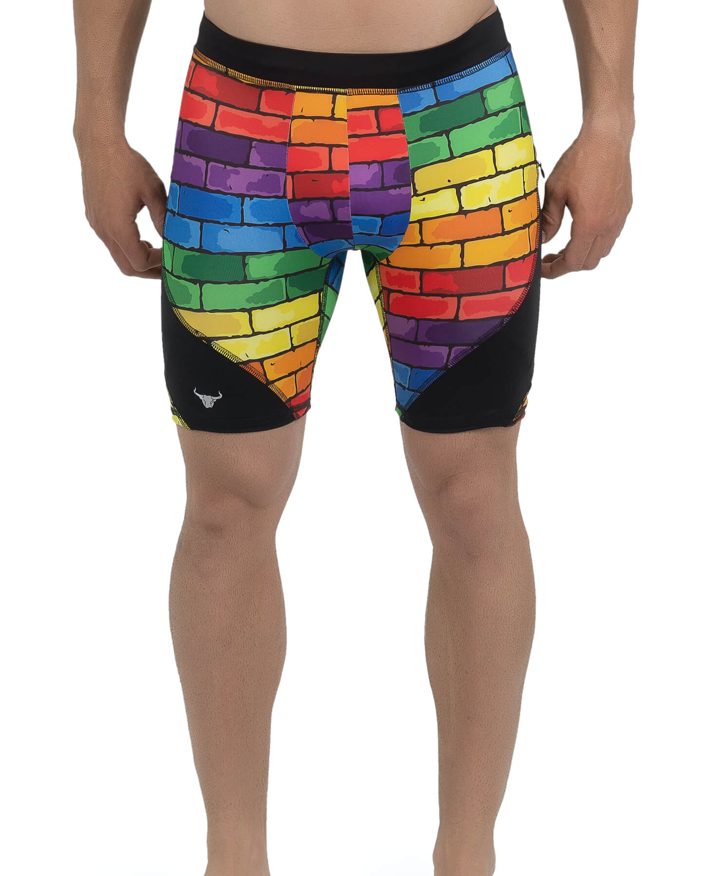LZLRUN Rainbow Reflective Shorts Pants Men Fluorescent Trousers