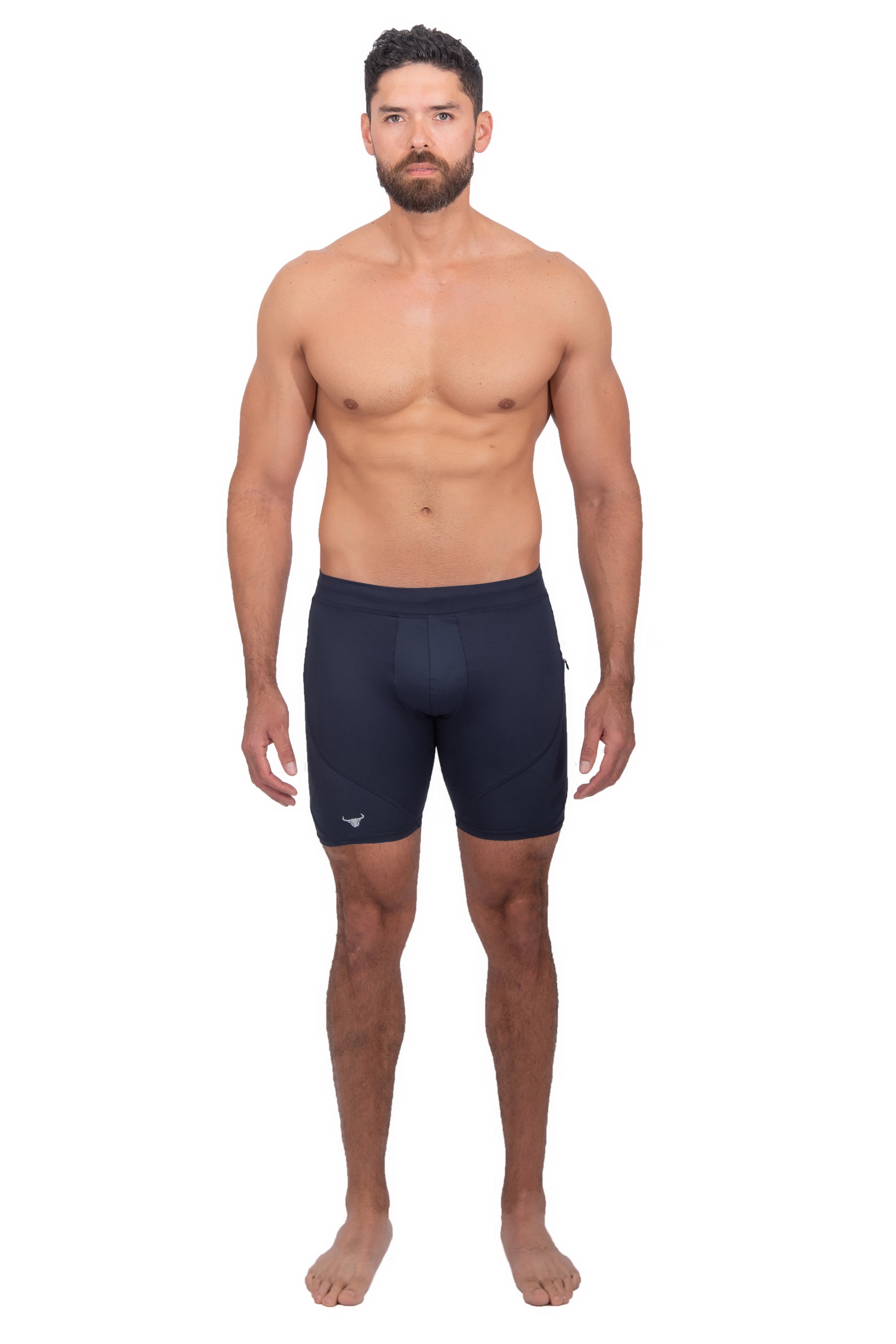 Navy blue compression shorts sale