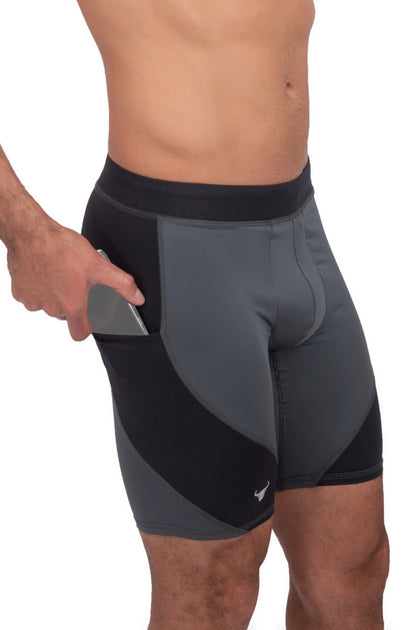 Men's Gray/Black Compression Shorts | Matador Meggings