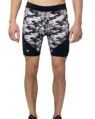 MRULIC yoga pants Twisting High Sports Tighter Camouflage Shorts
