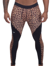 Satori_Stylez Black Panther Leggings for Men Leopard Spots Pattern Print  Mid Waist Workout Pants at  Men's Clothing store