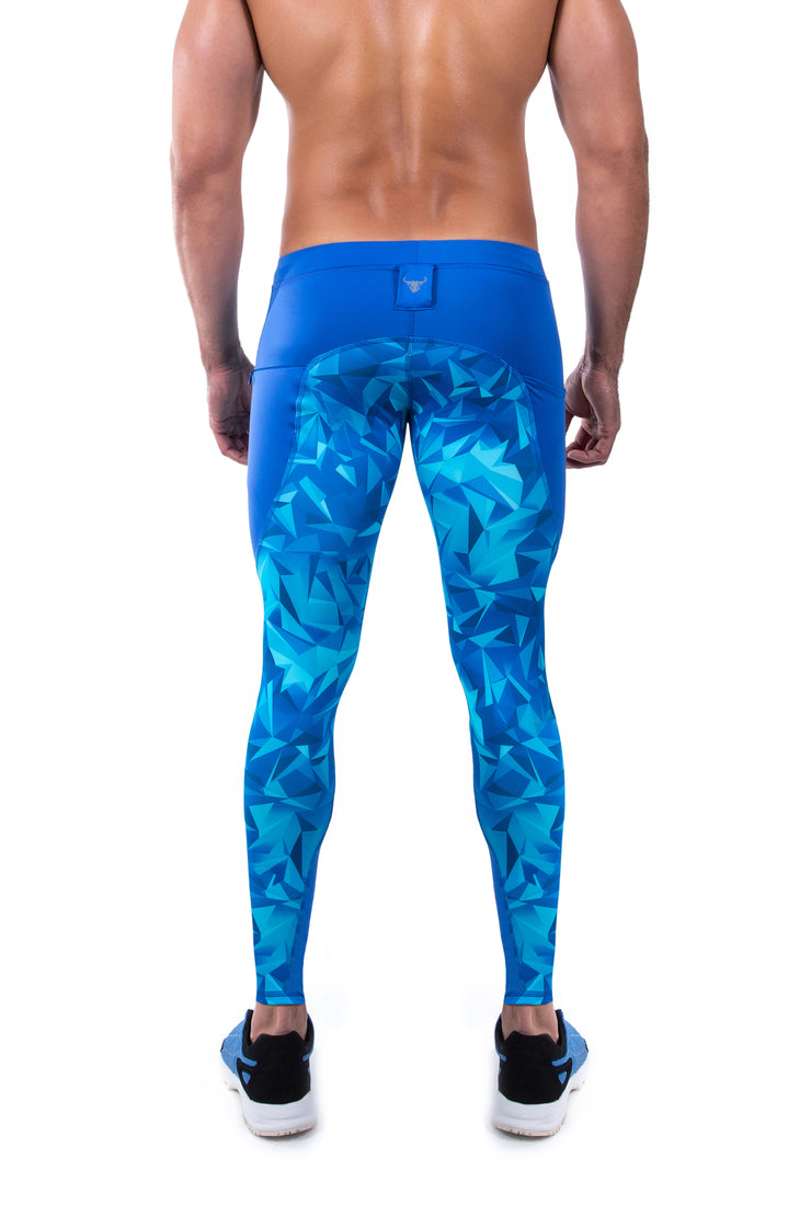 back side of ocean blue workout pants for men