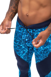 adjustable men's blue lighting compression tights