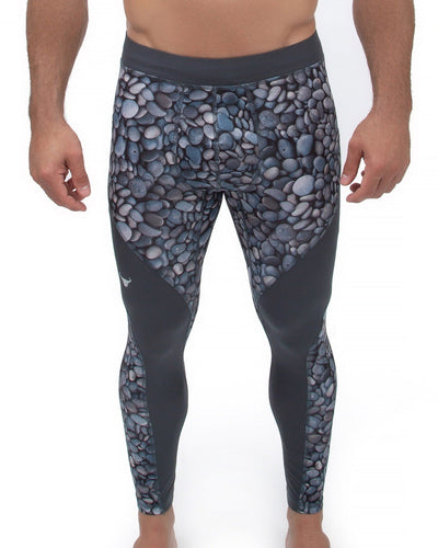 men's gray pebble compression leggings