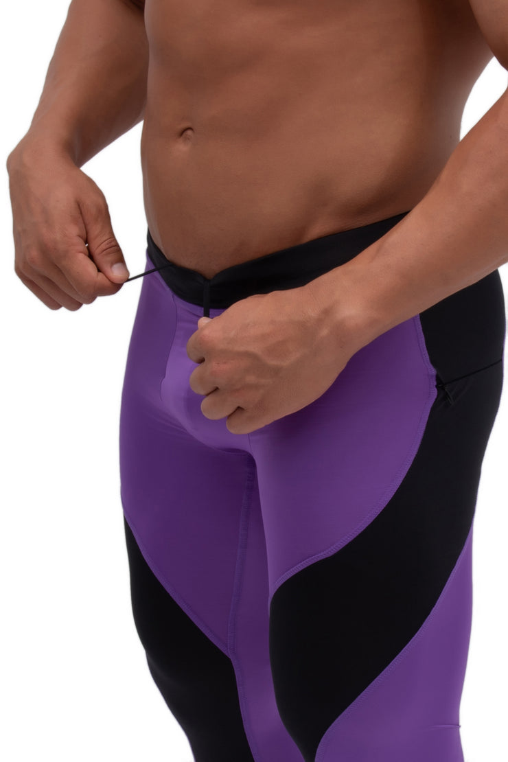 purple leggings for men