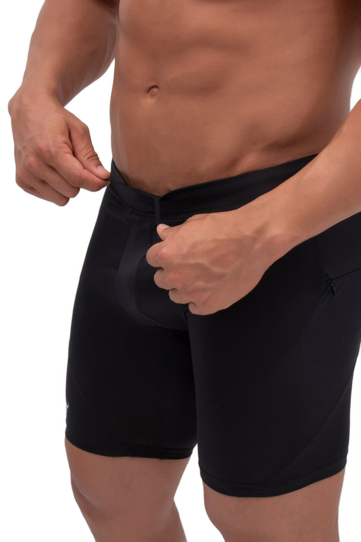 adjustable black male spandex shorts