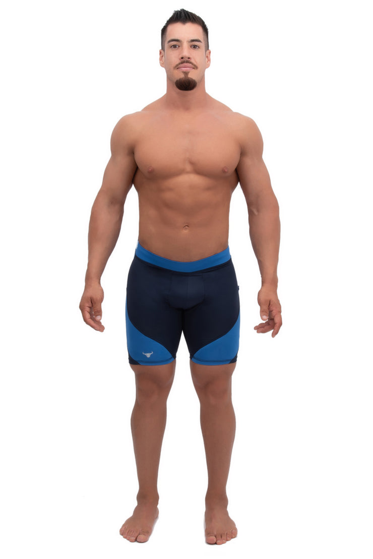 Men's 9 Compression Shorts - Navy Blue, CompressionZ