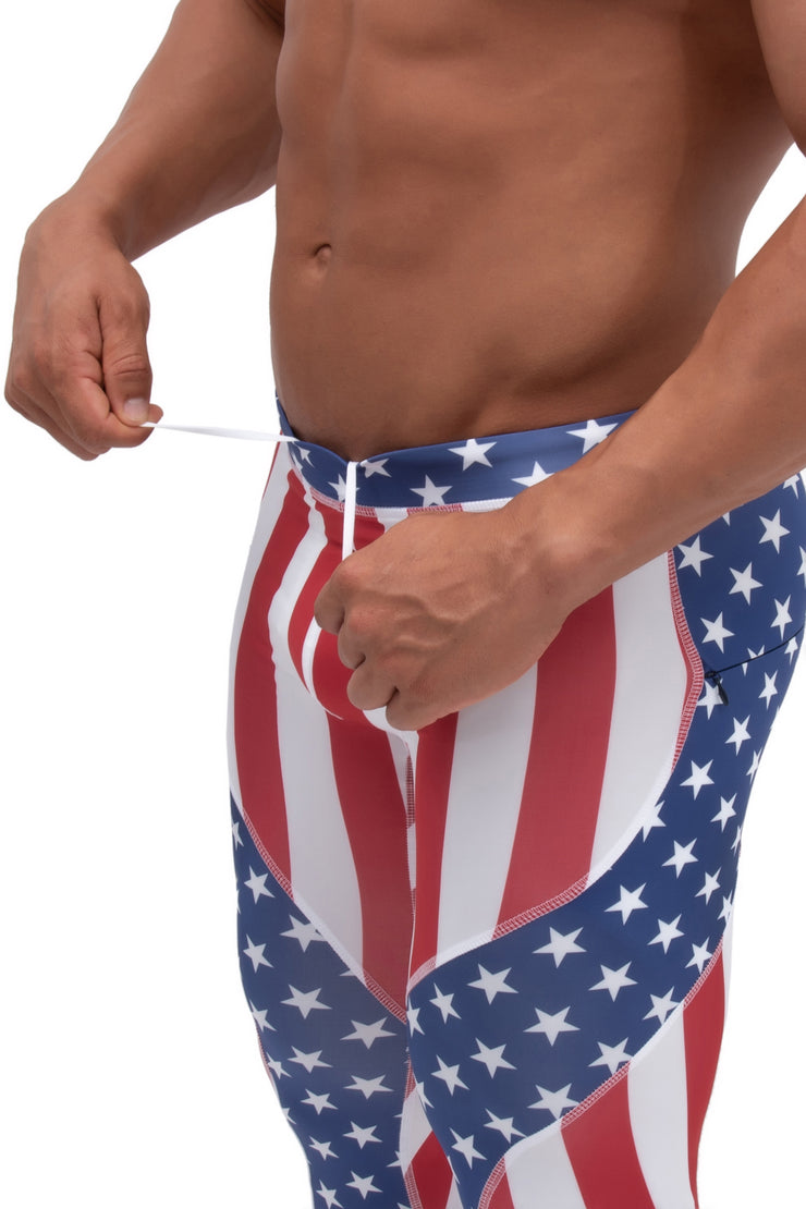 meggings | Adjustable USA compression pants with drawstring